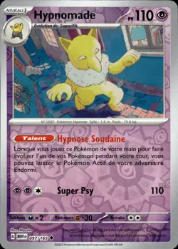Carte Pokemon REVERSE Hypnomade 097/165 MEW Ecarlate Violet Pokemon 151 FR NEUF - Image 1