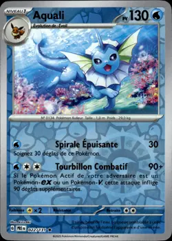 Carte Pokemon Aquali REVERSE 022/131 PRE EV8.5 Evolutions Prismatiques FR NEUF - Image 1