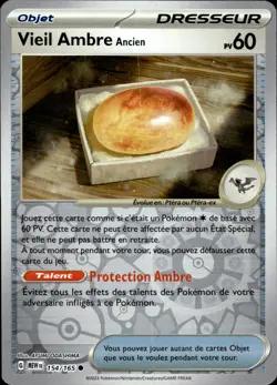 Carte Pokemon VIEIL AMBRE 154/165 REVERSE EV3.5 MEW 151 FR NEUF - Image 1