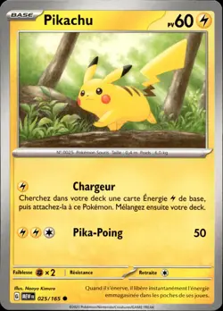Carte Pokemon PIKACHU Francais - EV3.5 MEW FR 151 - 025/165 - Neuf - Image 1