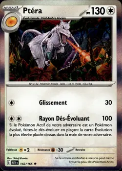 Carte Pokemon PTERA 142/165 HOLO EV3.5 Ecarlate et Violet MEW EV3.5 151 FR NEUF - Image 1