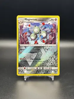 2018 POKEMON SUN & MOON ULTRA PRISM #82 MAGNETON UNCOMMON REVERSE HOLO - NM - Image 1