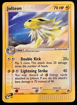 Pokemon Jolteon 6/100 Holo Rare E-reader Sandstorm – LP/MP - Image 1