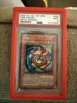 2002 Metal Time Wizard Ur Yu-Gi-Oh Raiders Unlimited #MRD65 PSA 9 - Image 1