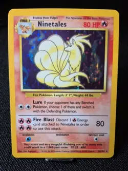Pokemon TCG Ninetales Holo Rare Card 12/102 Base Set Vintage WOTC - Image 1
