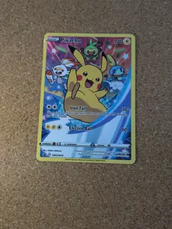 Pikachu SWSH020 Black Star Promo Holo Card Near Mint Condition - Image 1
