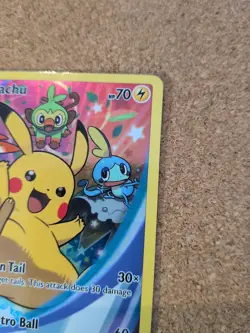 Pikachu SWSH020 Black Star Promo Holo Card Near Mint Condition - Image 3