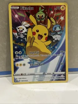 Pokemon Pikachu TCG SWSH020 Black Star Promo Holo Card - Image 1