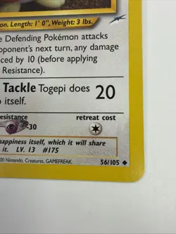 Pokemon Card - Togepi Neo Destiny 56/105 Uncommon 1st Edition (please Read) - Image 5