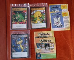 Lot of 3 Sealed 2004 Neopets Trading Cards Yellow Kacheek, Green Lupe, Scorchio - Image 1