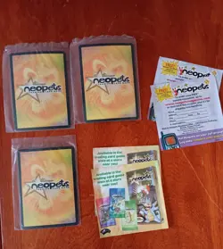 Lot of 3 Sealed 2004 Neopets Trading Cards Yellow Kacheek, Green Lupe, Scorchio - Image 2