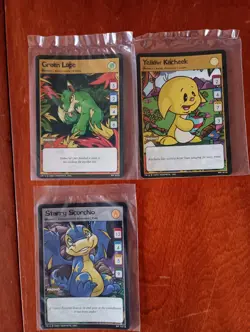 Lot of 3 Sealed 2004 Neopets Trading Cards Yellow Kacheek, Green Lupe, Scorchio - Image 3
