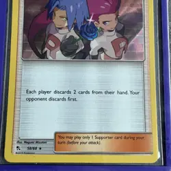 Pokemon Card Jessie and James 58/68 Hidden Fates Holo NM - Image 3