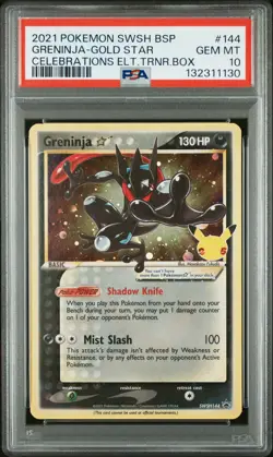 2021 POKEMON SWSH BLACK STAR PROMO #144 GRENINJA-GOLD STAR PSA 10 - Image 1