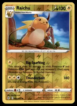 Raichu 050/203 Holo Rare Evolving Skies Pokemon Reverse Holo Near Mint - Image 1