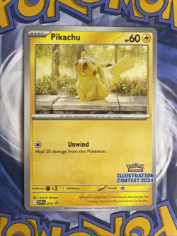 Pikachu - 214 2024 Pokemon Illustration Contest Promo Card Stamped NM - Image 1