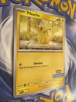 Pikachu - 214 2024 Pokemon Illustration Contest Promo Card Stamped NM - Image 2