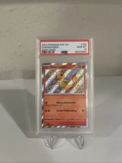 2024 POKEMON PAF EN-PALDEAN FATES SHINY RARE #109 CHARMANDER PSA 10 - Image 1