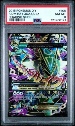 2015 Pokemon Roaring Skies Rayquaza EX 105/108 PSA 8 - Image 1