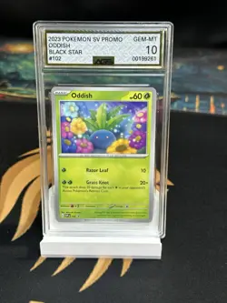 Pokemon Oddish #102 Black Star Promo Path to the Peak 2023 AGS 10 - Image 1