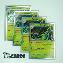 Team Rocket's Spidops 020/182 x4 Playset 4x Pokemon TCG SV Destined Rivals DRI - Image 1