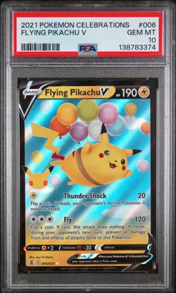 2021 POKEMON CELEBRATIONS #006 FLYING PIKACHU V PSA 10 - Image 1