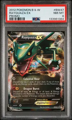 2012 POKEMON B&W PROMO #BW47 RAYQUAZA EX PSA 8 - Image 1