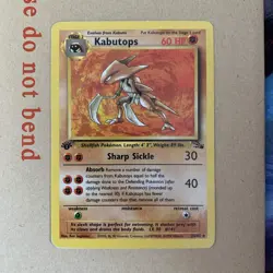 Pokemon 1999 WOTC 1st Edition Fossil Non-Holo Rare Kabutops 24/62 - MP - Image 2
