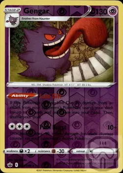 Gengar 057/198 Holo R Chilling Reign Pokemon Reverse Holo NM/M - Image 3