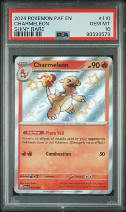 2024 POKEMON PAF EN-PALDEAN FATES SHINY RARE #110 CHARMELEON PSA 10 - Image 1