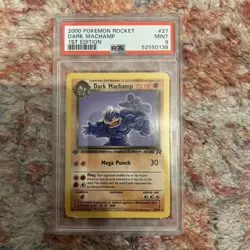 Pokemon Rocket 1st Edition DARK MACHAMP NON HOLO 27/82 PSA 9 - Image 1