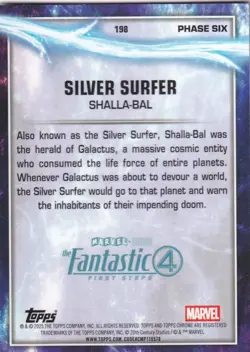 2025 Topps Chrome Marvel Raywave #198 Silver Surfer - Fantastic Four - Image 2