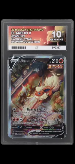 2021 Pokemon Flareon v Black Star Promo Alternate Art SWSH179 Ace 10 - Image 1