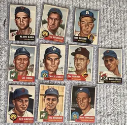1953 Topps Baseball Card Lot (10 Cards) Vintage Original - Fair/Poor *SALE* - Image 1