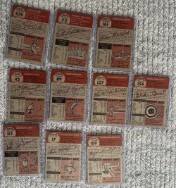 1953 Topps Baseball Card Lot (10 Cards) Vintage Original - Fair/Poor *SALE* - Image 2