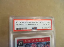 LOT OF (2) 2018 PANINI DONRUSS OPTIC PATRICK MAHOMES II #49 PSA 10 GEM MINT KC - Image 3