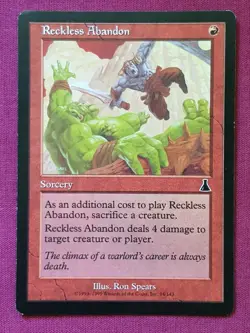 Magic The Gathering URZA'S DESTINY RECKLESS ABANDON red card MTG - Image 1