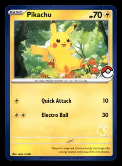 Pikachu (Blue Border) My First Battle Pikachu Deck Stamp Pokemon NM - Image 1