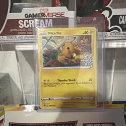 Pokemon Holiday Calendar Pikachu SWSH153 Black Star Holo Promo NM/LP - Image 1