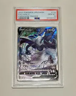 2022 POKEMON JPN SWORD & SHIELD PARADIGM TRIGGER #110 FULL ART/LUGIA V 🌊PSA 10 - Image 1
