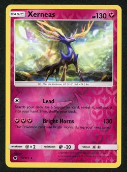 Pokemon Sun & Moon Crimson Invasion Xerneas 73/111 Reverse Holo - Image 1