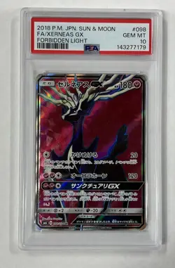 2018 Pokemon (Jap) FA/Xerneas GX #098 Sun & Moon Forbidden Light PSA 10 Gem Mint - Image 1