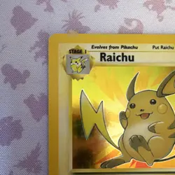 Pokemon Raichu 14/62 Fossil Unlimited Holo Rare 90 HP English Arita - Image 2