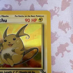 Pokemon Raichu 14/62 Fossil Unlimited Holo Rare 90 HP English Arita - Image 3