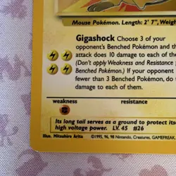 Pokemon Raichu 14/62 Fossil Unlimited Holo Rare 90 HP English Arita - Image 4