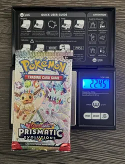 Heavy 22.45! Pokemon Prismatic Evolutions Booster Pack Sealed! Demi-God Pack!U - Image 1