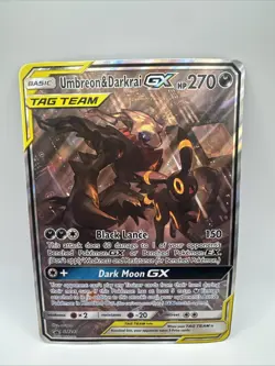 Umbreon & Darkrai GX Tag Team Pokemon Black Star Promo SM241 Jumbo Oversized - Image 1