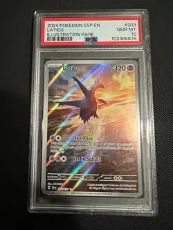 2024 POKEMON SSP EN-SURGING SPARKS ILLUSTRATION RARE #203 LATIOS PSA 10 - Image 1