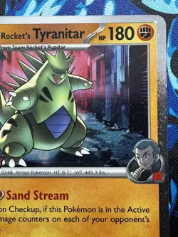 Team Rocket's Tyranitar 096/182 STAFF Prerelease Promo Pokemon Destined Rivals - Image 4