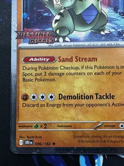 Team Rocket's Tyranitar 096/182 STAFF Prerelease Promo Pokemon Destined Rivals - Image 5